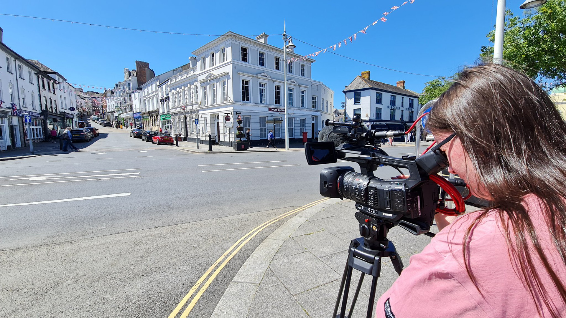 Katie Collins films for Rebel Boy Media in Bideford, Devon